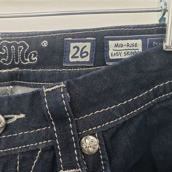 Miss Me Fluer de Lis Easy Skinny Jeans Size 26 - Picture 11 of 12